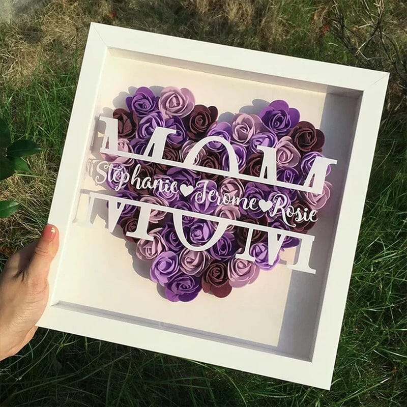 Personalized Mom Flower Shadow Box