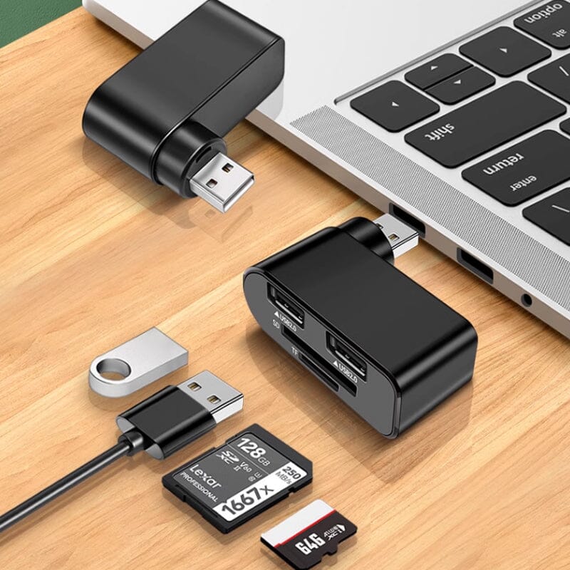 4 In 1 Rotatable USB Hub