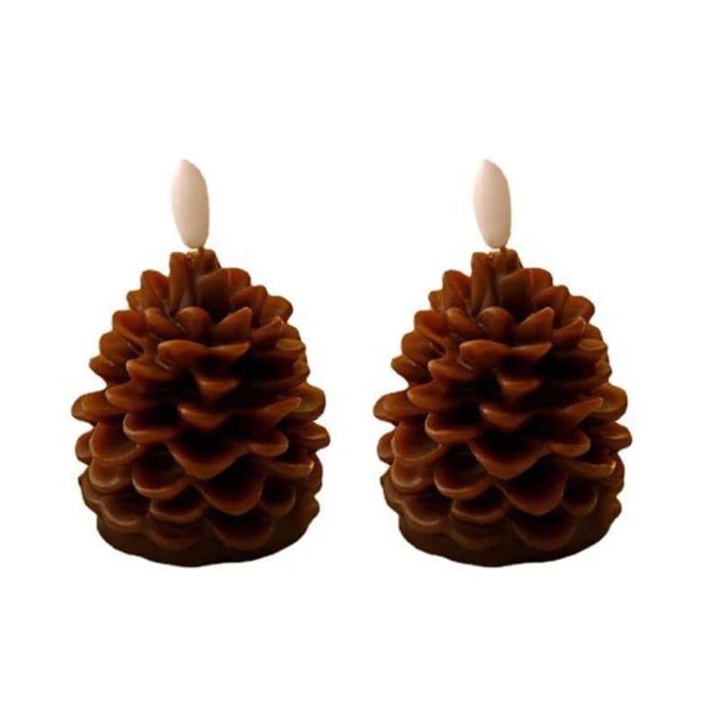 Flameless Pinecone Candles