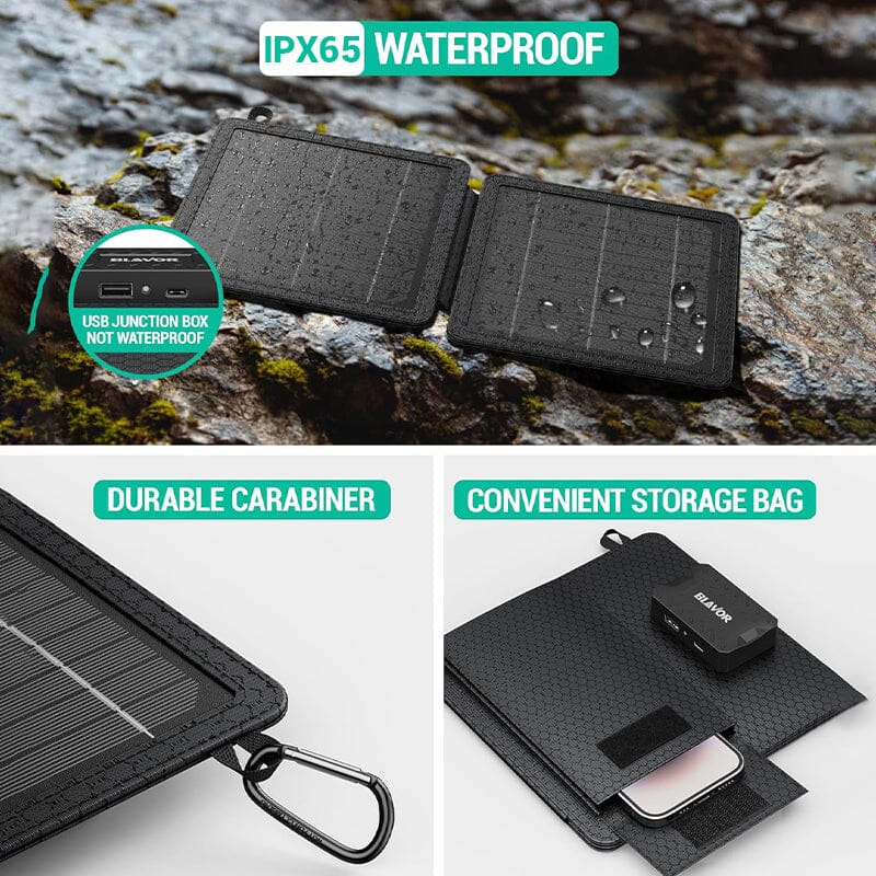 Sakerplus 10W Fast Charging Portable Solar Charger