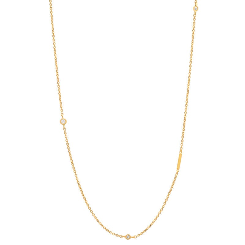 Initial Bezel Diamond Necklace