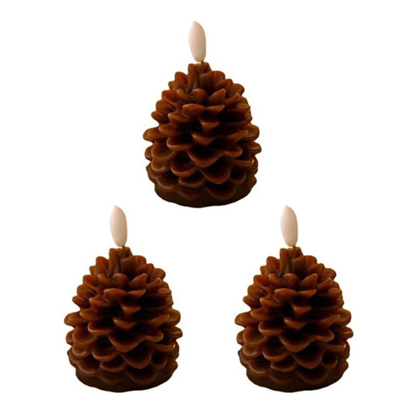 Flameless Pinecone Candles