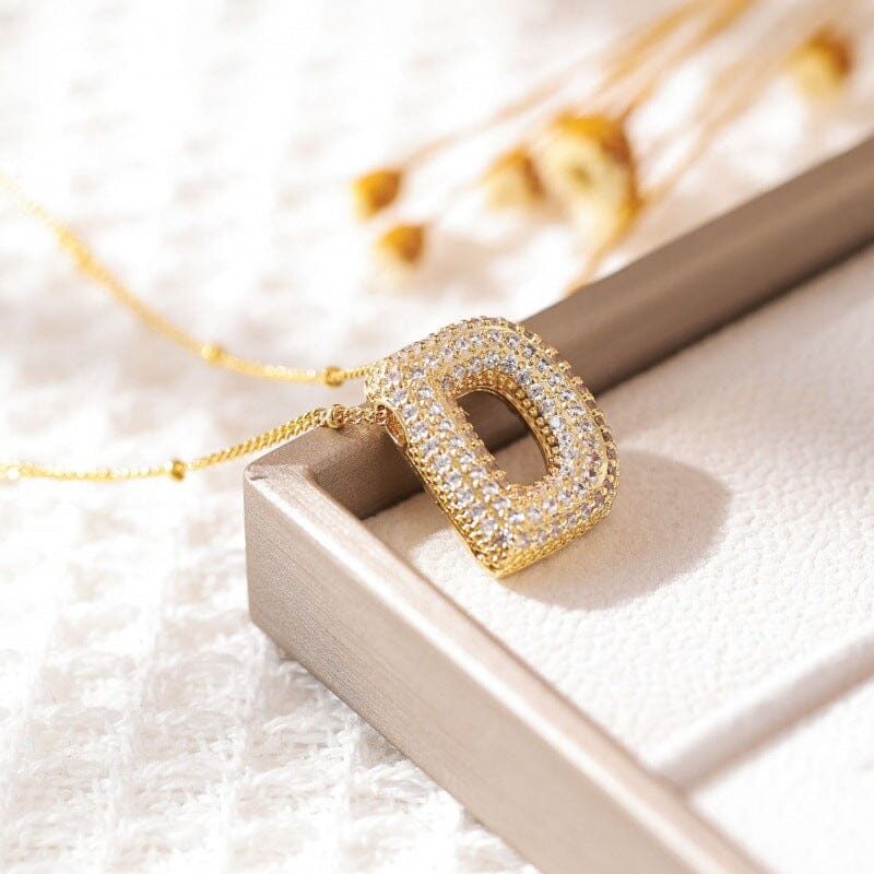 Alphabet Diamond Pendant Necklace