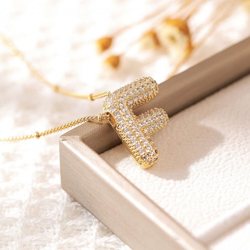 Alphabet Diamond Pendant Necklace