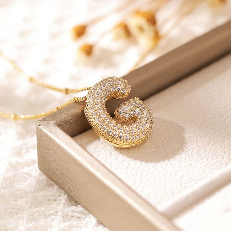 Alphabet Diamond Pendant Necklace
