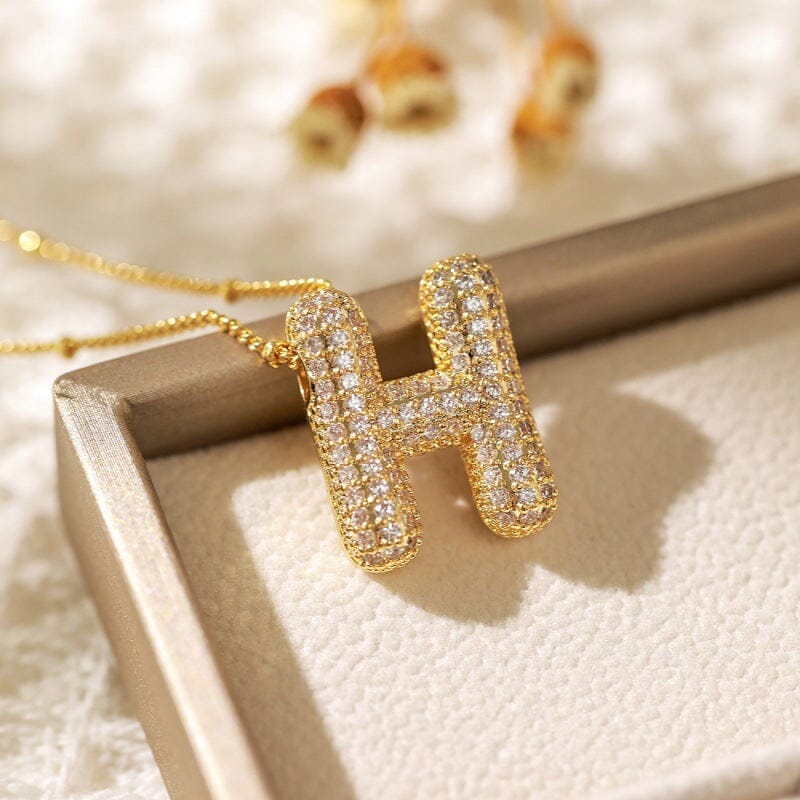 Alphabet Diamond Pendant Necklace