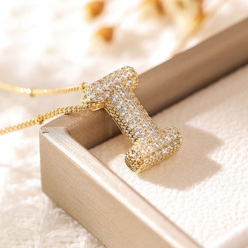 Alphabet Diamond Pendant Necklace