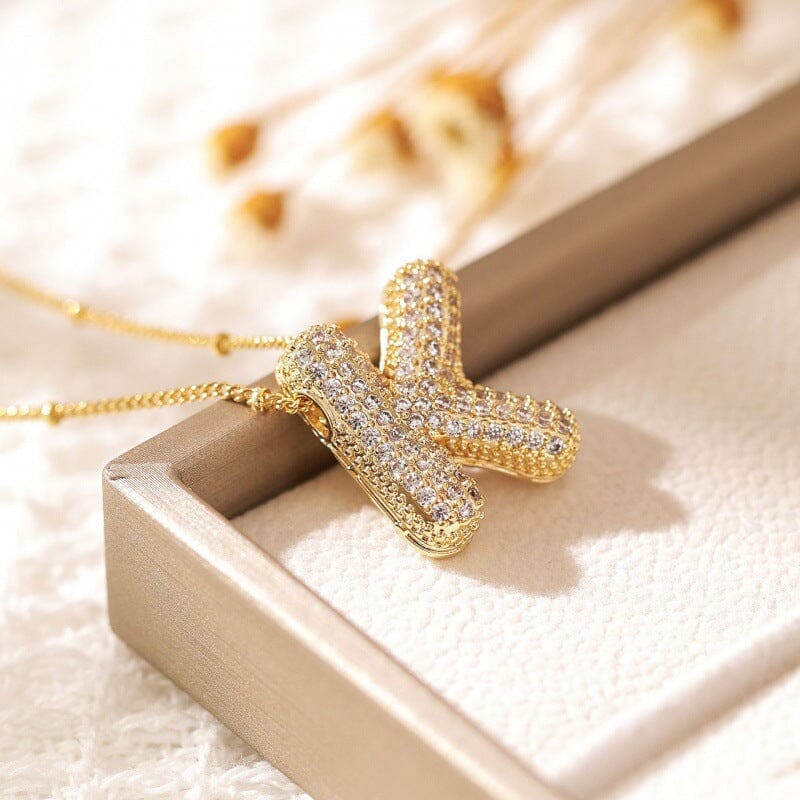 Alphabet Diamond Pendant Necklace
