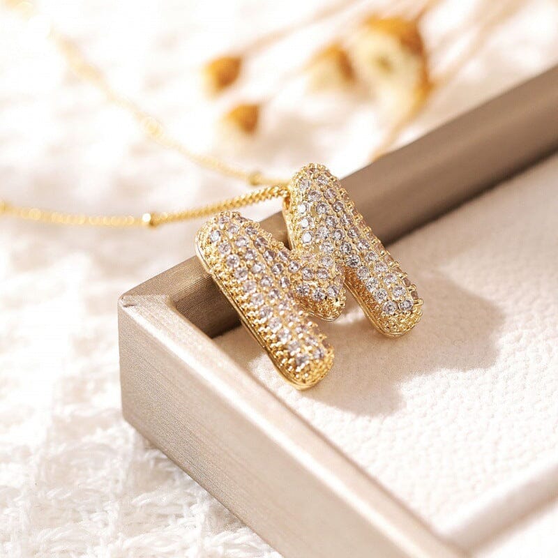 Alphabet Diamond Pendant Necklace