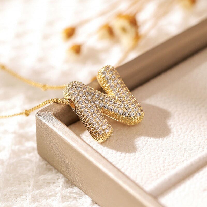 Alphabet Diamond Pendant Necklace
