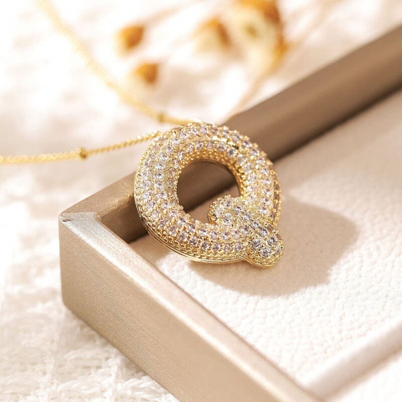 Alphabet Diamond Pendant Necklace