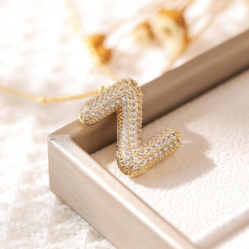 Alphabet Diamond Pendant Necklace