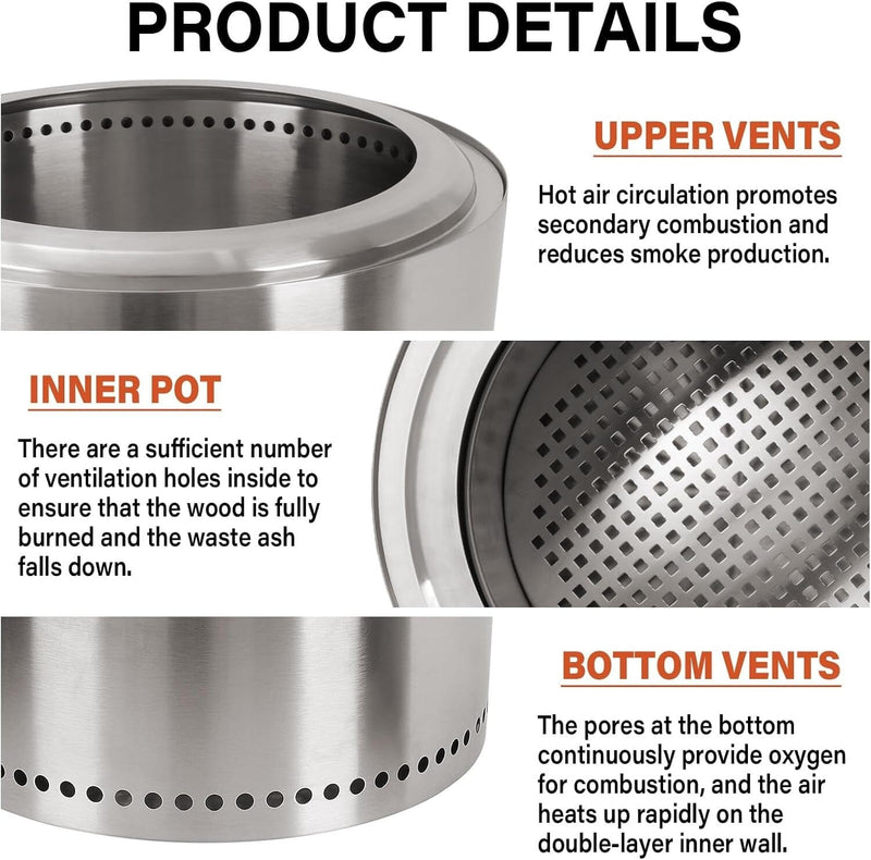 Portable Smokeless Tabletop Firepit