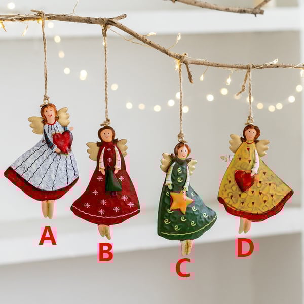 Retro Iron Art Christmas Angel Decoration