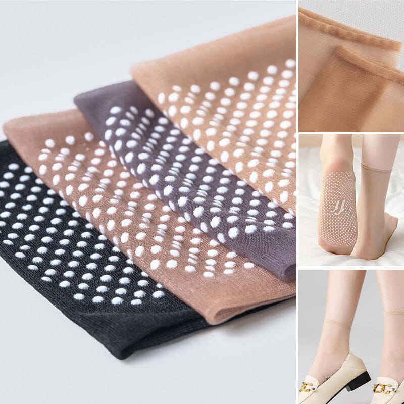 Spring Summer Invisible Slip-resistant Crystal Silk Socks