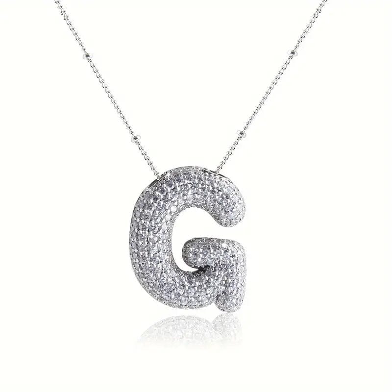 Alphabet Diamond Pendant Necklace