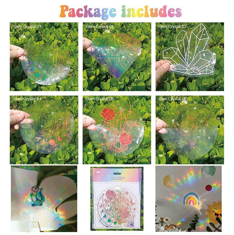 PVC animal colorful anti-collision glass sticker, 6 pcs