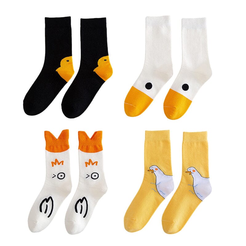 Duck Printed Cartoon Cute Socks
