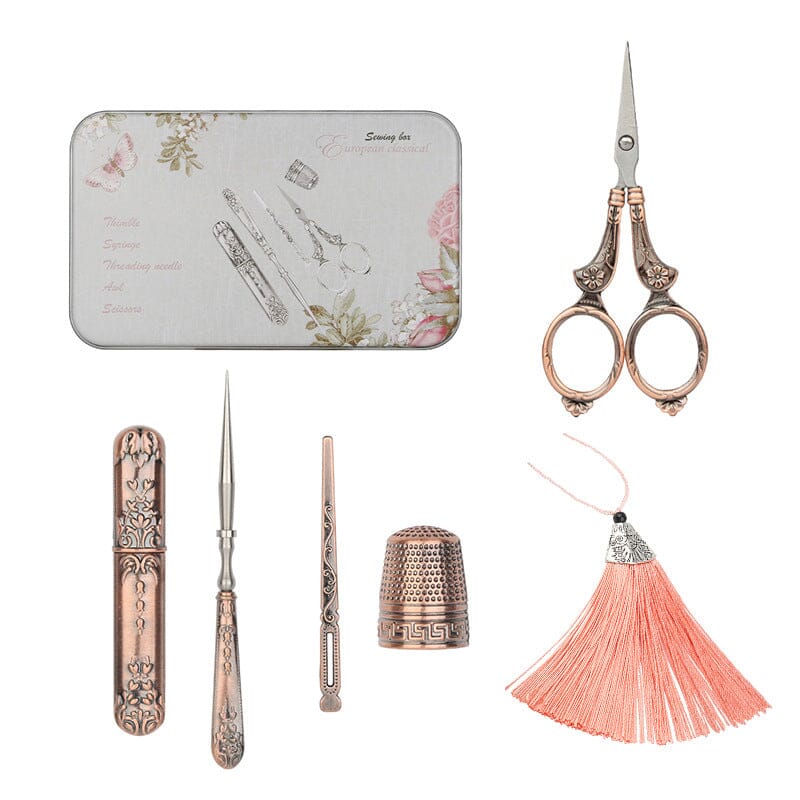 Vintage 5-Piece Set of Pointed Scissors