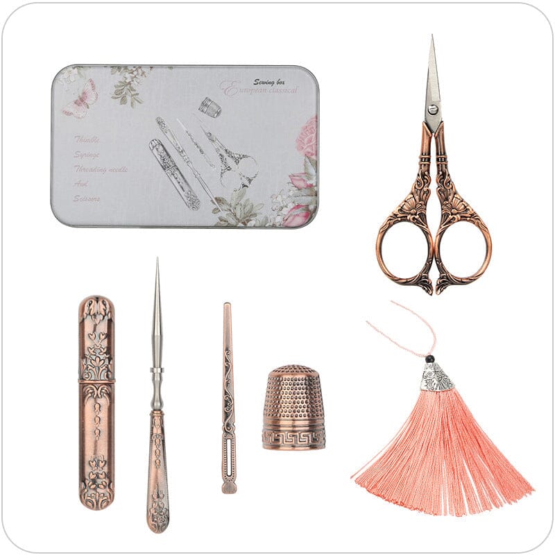 Vintage 5-Piece Set of Pointed Scissors