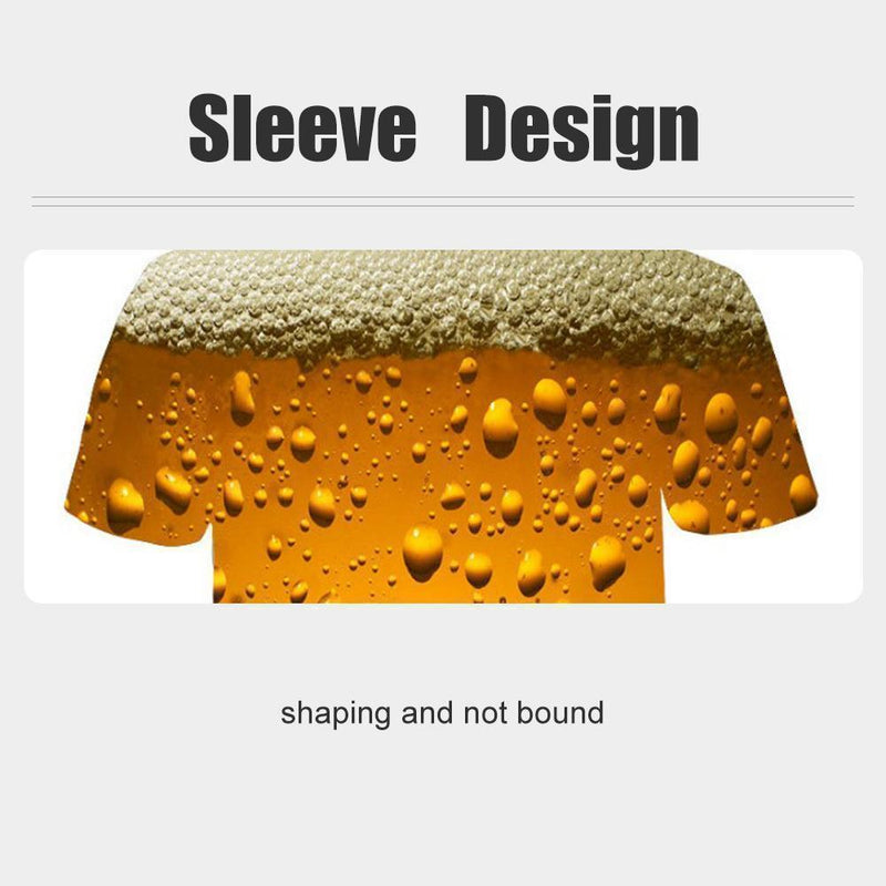 Fashion 3D Print Beer Bubble Short Sleeve T-Shirt