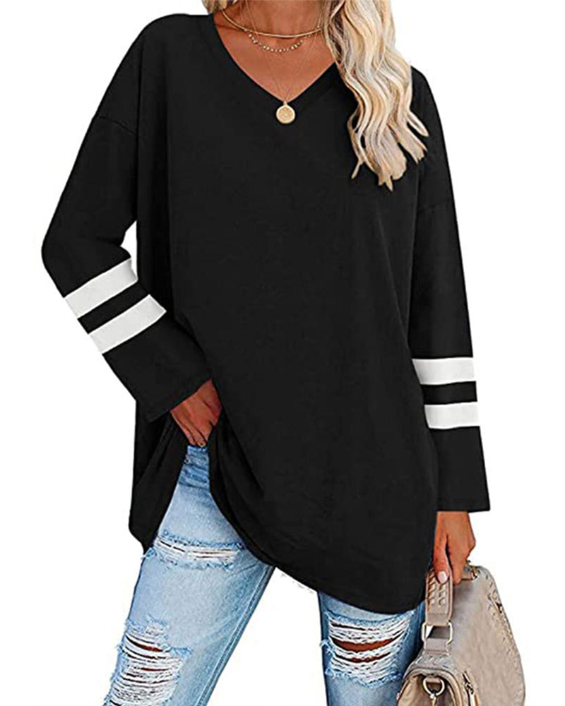 Striped Contrast Top