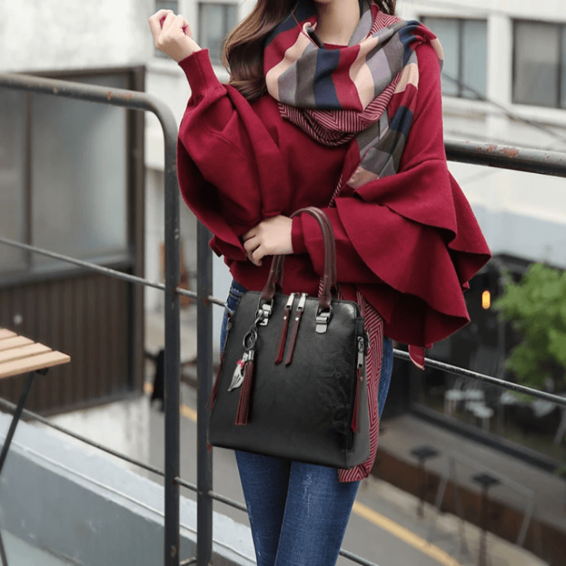 Women Vintage PU Leather Designer Crossbody Shoulder Bag