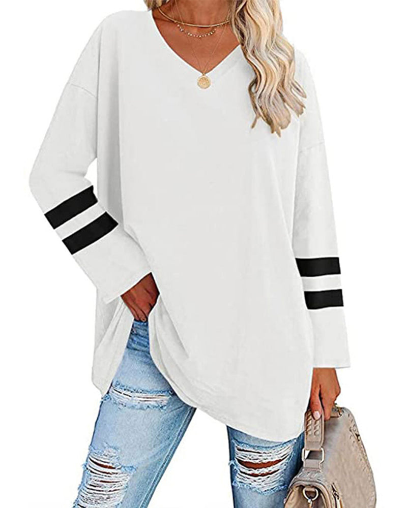 Striped Contrast Top