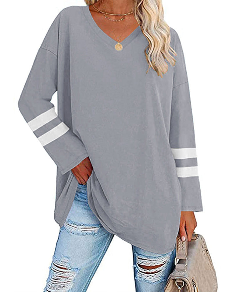 Striped Contrast Top