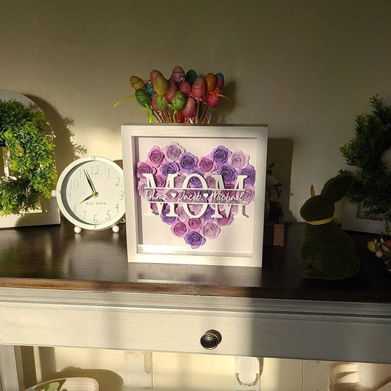 Personalized Mom Flower Shadow Box