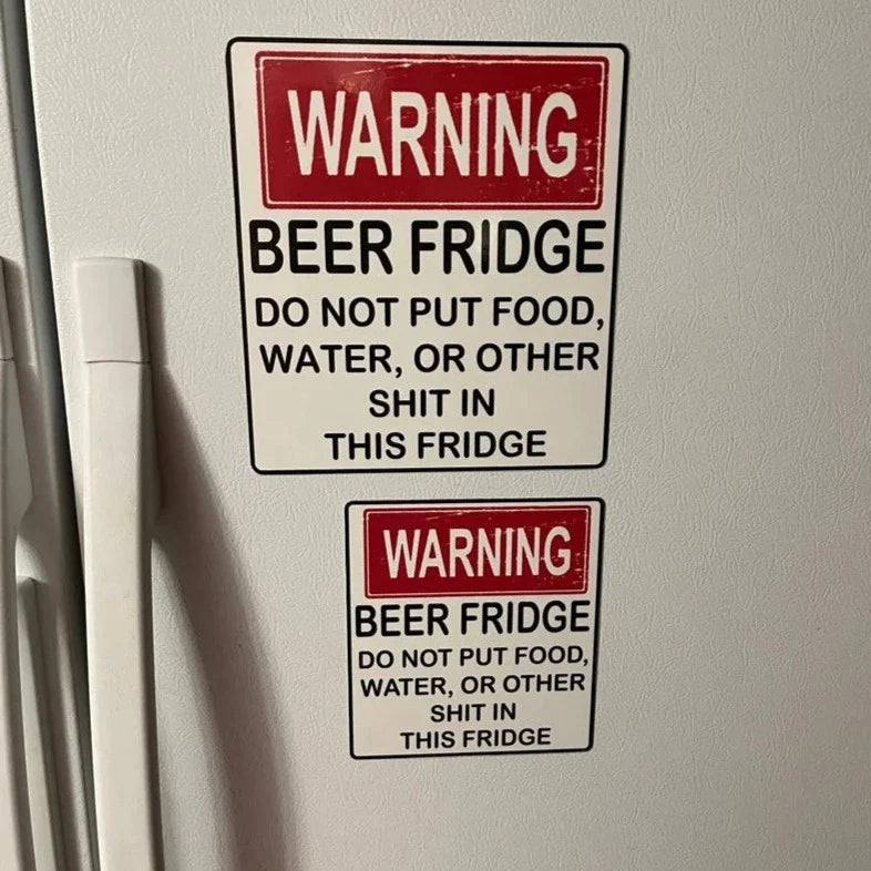 Funny Beer Fridge Vintage Sticker Sign