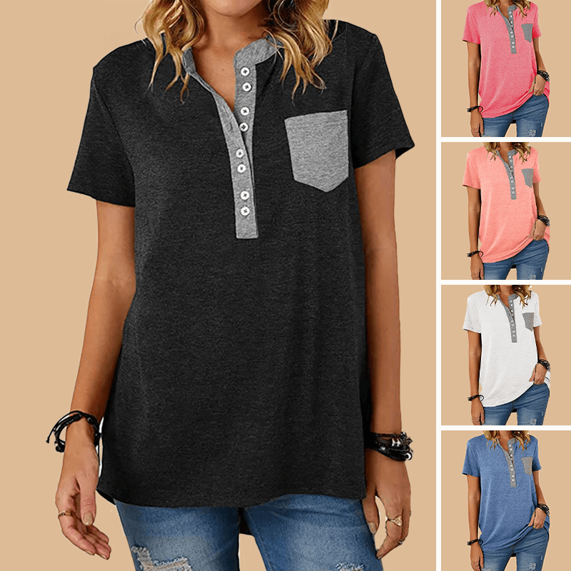 Single Breasted Loose Casual Short Sleeve