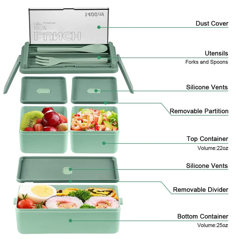 Portable Double Layer Lunch Box