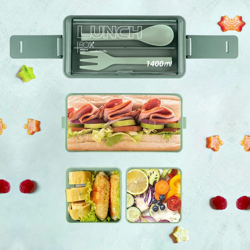Portable Double Layer Lunch Box