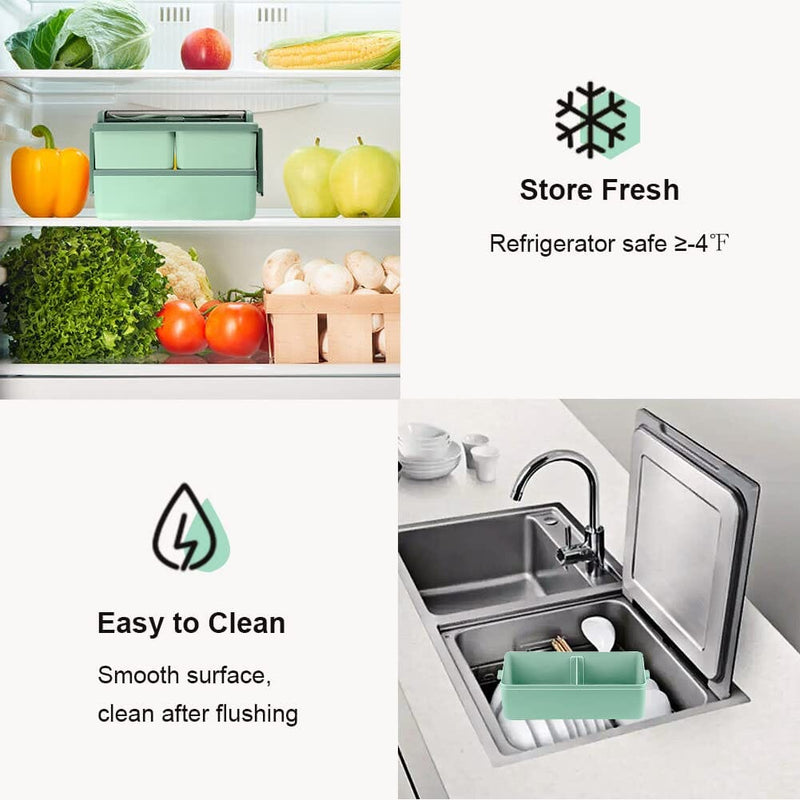 Portable Double Layer Lunch Box