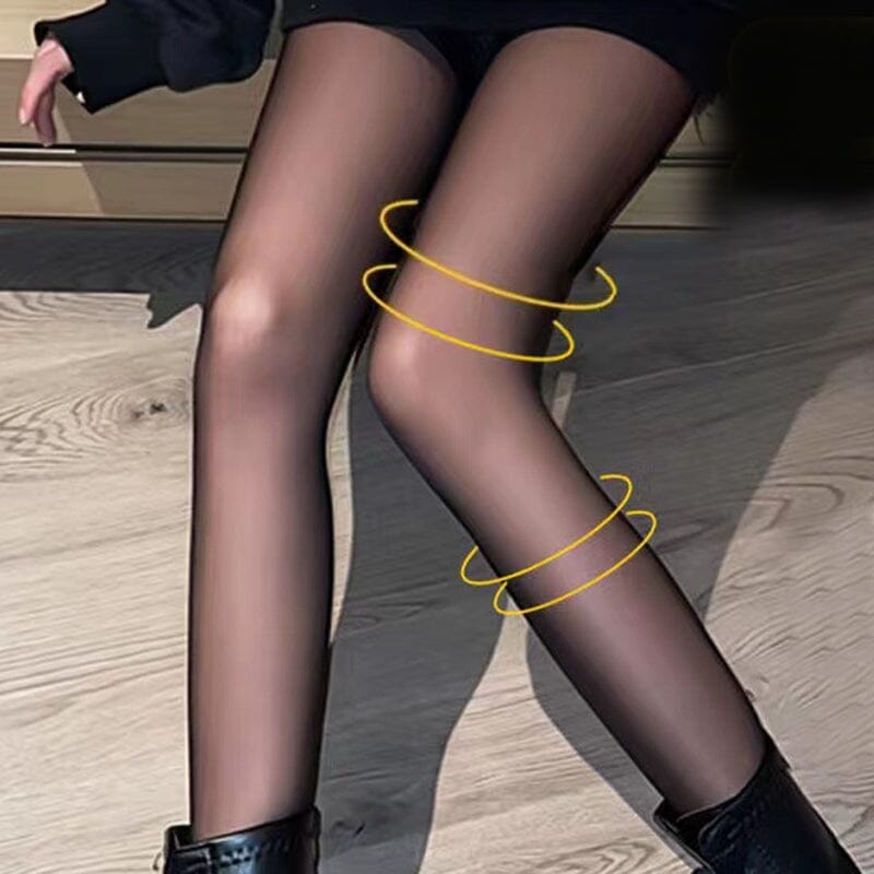 🔥Flawless Legs Fake Translucent Warm Plush Lined Elastic Tights