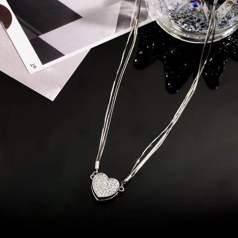 Diamond-Set Magnetic Heart Pendant