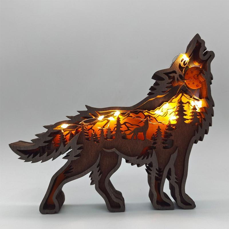 3D Hollow Wooden Forest Animal Ornament