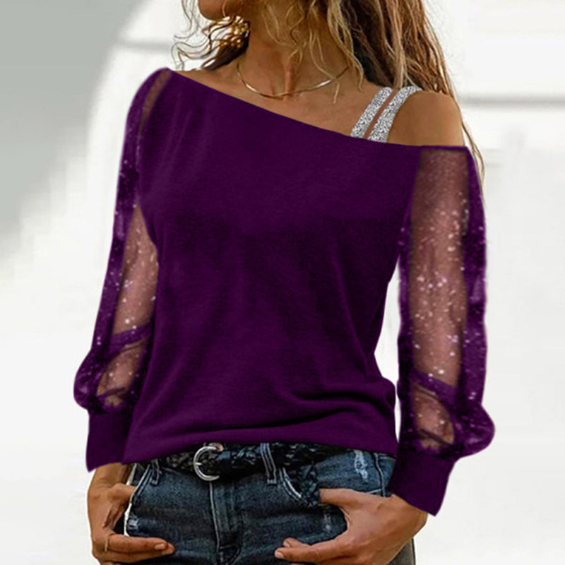 Off Shoulder Solid T-Shirt