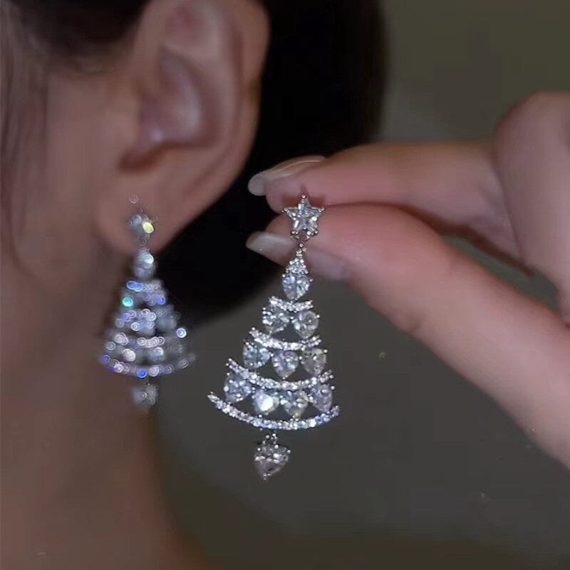 Sparkling Christmas Tree Earrings