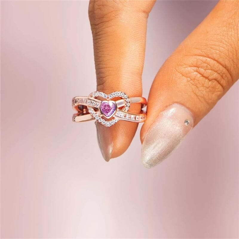 Pink Heart Surround Ring