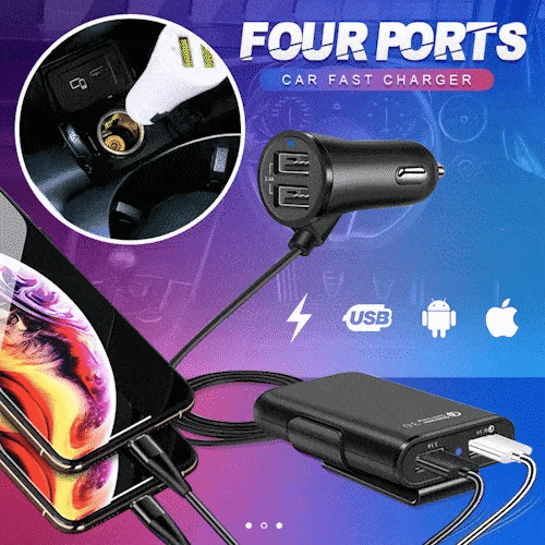 4 in 1 Car Rear Seat Charger