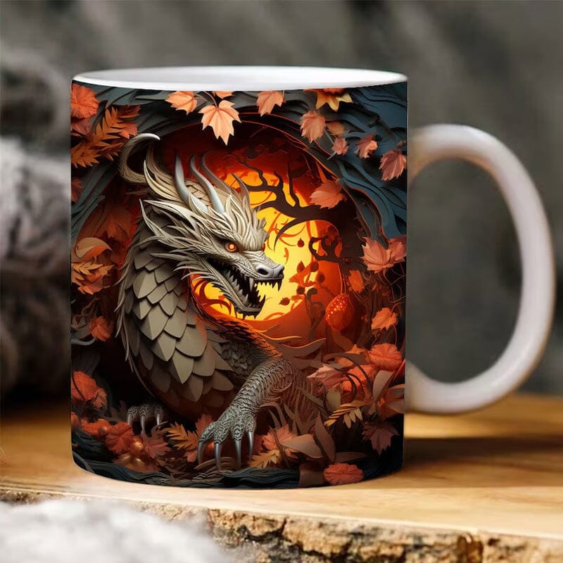 3D Dragon Mug Wrap Design