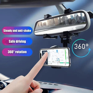🤳🏽Multifunctional 360 Rotatable Car Rearview Mirror Phone Holder - 2 pcs