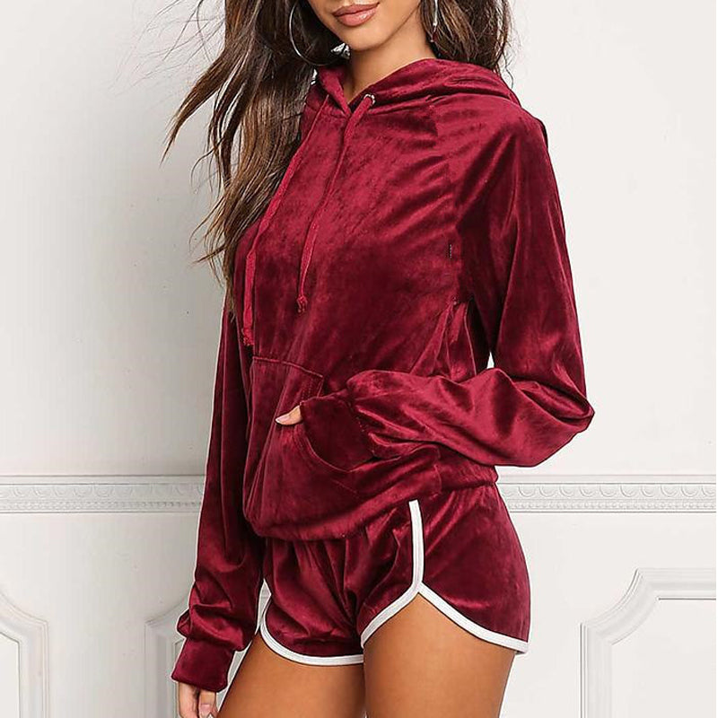 Women's 2 Piece Velour Tracksuit
