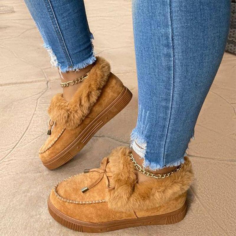 Women's boots round head thick sole Orthopedic Arch-Support thick warm cotton shoes