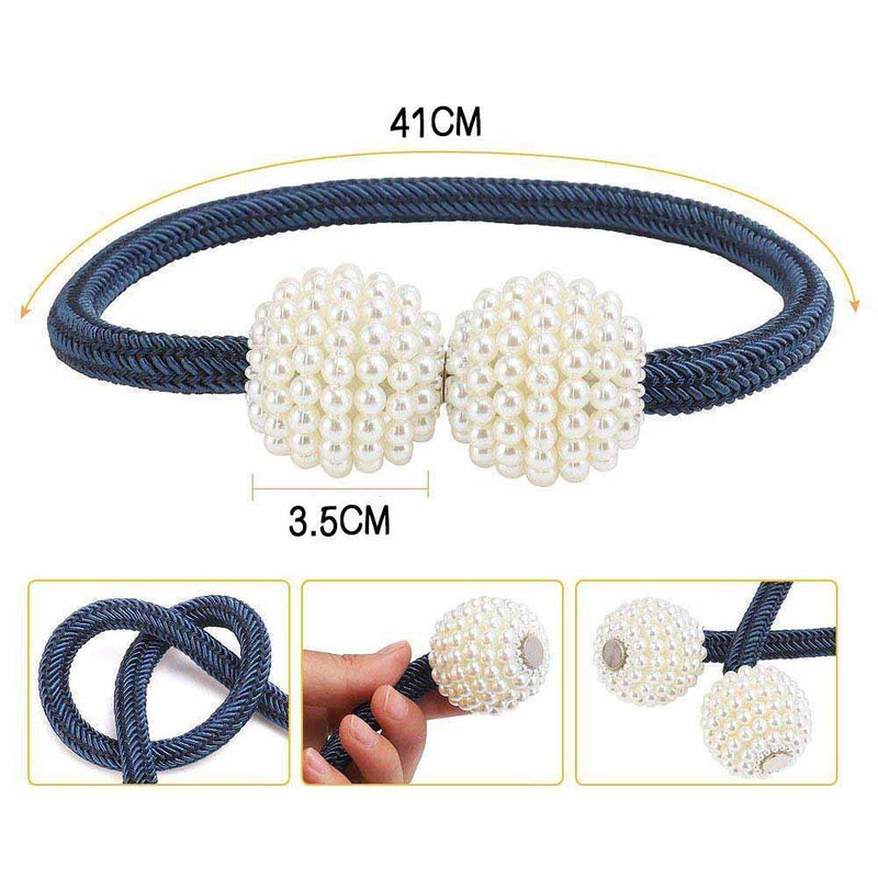 Hirundo Pearl Curtain Tiebacks with Strong Magnetic Clips, 2 pcs