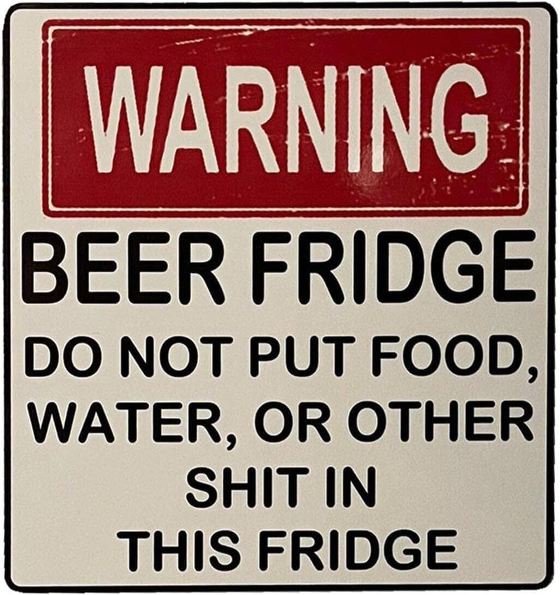 Funny Beer Fridge Vintage Sticker Sign