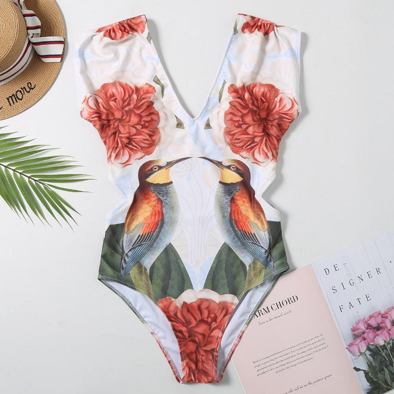 One-piece swimsuit Multicolor artistic style