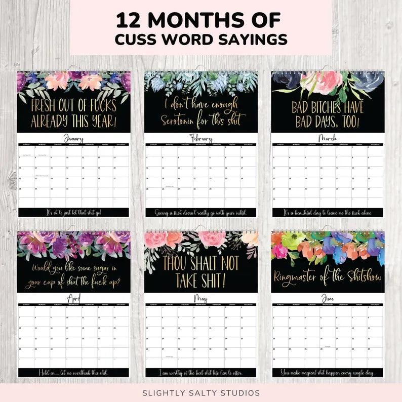 💐2024 Calendar For Tired-Ass Women